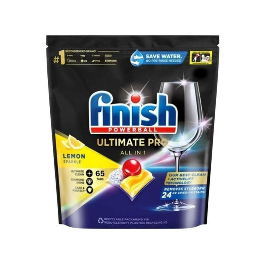 FINISH QUANTUM ULTIMATE PRO POWERBALL DISHWASHING TABLETS LEMON SPARKLE PK65