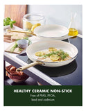 GreenPan Padova ceramic non-stick frypan set 26 and 30cm cream white