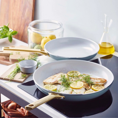 GREENPAN PADOVA CERAMIC 2PC OPEN FRYPAN SET 24/30CM SMOKEY BLUE