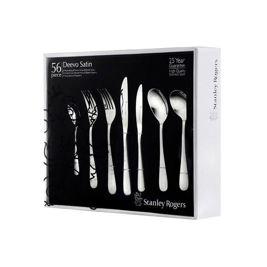 Stanley Rogers Deevo Satin 56Pc Premium Stainless Steel Cutlery Set - 8 person setting