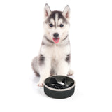Charlie's Duro Double Wall Stainless Steel Dog Bowl With Removable Slow Feeder Attachment Black