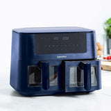 GREENPAN BISTRO CERAMIC AIRFRYER 4L + 4L DUAL BASKETS OXFORD BLUE
