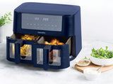 GREENPAN BISTRO CERAMIC AIRFRYER 4L + 4L DUAL BASKETS OXFORD BLUE