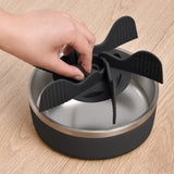 Charlie's Duro Double Wall Stainless Steel Dog Bowl With Removable Slow Feeder Attachment Black