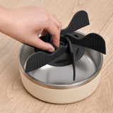 Charlie's Duro Double Wall Stainless Steel Dog Bowl With Removable Slow Feeder Attachment Cream