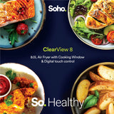 SOHO 8 L SLIM AIR FRYER WITH SEE THROUGH WINDOW AND TOUCH CONTROL