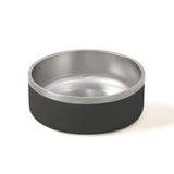 Charlie's Duro Double Wall Stainless Steel Dog Bowl With Removable Slow Feeder Attachment Black