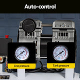 Giantz 24L Air Compressor Quiet 0.75HP Oil-Free Portable Tyre Inflator 40L/Min