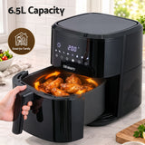 Devanti Air Fryer 6.5L 1700W Digital Touch 8 Presets Non-Stick Basket Black