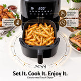 Devanti Air Fryer 6.5L 1700W Digital Touch 8 Presets Non-Stick Basket Black