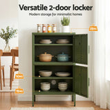 Artiss 2x Buffet Sideboard Cabinet Storage Cupboard 2 Doors Metal Green DOUBLE