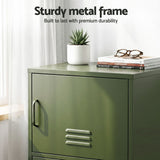 Artiss 2x Buffet Sideboard Cabinet Storage Cupboard 2 Doors Metal Green DOUBLE