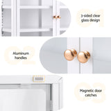 Artiss Buffet Cabinet Sideboard X2 Wall Mounted Clear Display Storage 60cm White