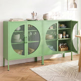 Artiss 2x Buffet Sideboard Cabinet ELSA Cupboard Storage Mesh Doors Metal Green