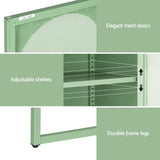 Artiss 2x Buffet Sideboard Cabinet ELMA Cupboard Storage Mesh Doors Metal Green