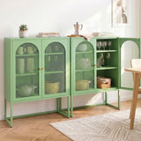 Artiss 2x Buffet Sideboard Cabinet ELMA Cupboard Storage Mesh Doors Metal Green