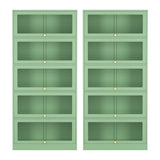 Artiss 2x Buffet Sideboard Cabinet Storage Cupboard Mesh Doors Metal ELIA Green