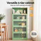 Artiss 2x Buffet Sideboard Cabinet Storage Cupboard Mesh Doors Metal ELIA Green
