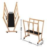 Artiss Art Display Wooden Print Rack with Castors-Canvas Drying & Storage Rack for Panels, Posters, Art Shows & Galleries