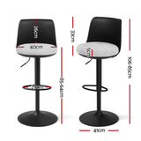 Artiss 4x Bar Stools Kitchen Swivel Gas Lift Counter Dining Chair Curved Black