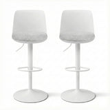 Artiss 2x Bar Stools Kitchen Swivel Gas Lift Counter Dining Chair Curved White
