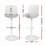 Artiss 4x Bar Stools Kitchen Swivel Gas Lift Counter Dining Chair Curved White