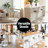 Artiss 4x Bar Stools Kitchen Swivel Gas Lift Counter Dining Chair Curved White