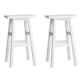 Artiss Bar Stools Kitchen Counter Stools Wooden Chairs White x2