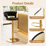Artiss Bar Stool X1 Gas Lift Adjustable Velvet Woven Backrest Vivien Black