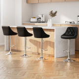 Artiss 4x Bar Stools Leather Padded Gas Lift Black