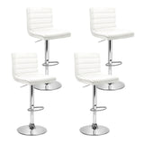 Artiss 4x Bar Stools Padded Leather Gas Lift White