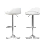 Artiss 2x Bar Stools PU Leather Gas Lift White