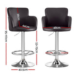Artiss 1x Leather Bar Stools Swivel Adjustable Gas Lift PU Counter Chairs Brown