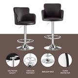 Artiss 4x Bar Stools Swivel Kitchen Chairs Gas Lift Adjustable PU Leather Brown