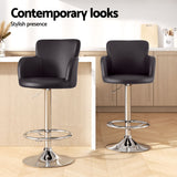 Artiss 4x Bar Stools Swivel Kitchen Chairs Gas Lift Adjustable PU Leather Brown