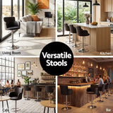 Artiss 4x Bar Stools Swivel Kitchen Chairs Gas Lift Adjustable PU Leather Brown