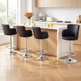 Artiss 4x Bar Stools Swivel Kitchen Chairs Gas Lift Adjustable PU Leather Brown