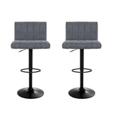 Artiss 2x Bar Stools Vintage Leather Gas Lift Grey