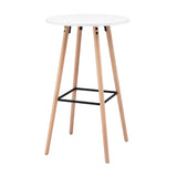 Artiss Bar Table Round Counter Kitchen Dining Desk Pub 98cm Height Wood White