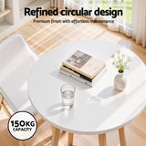 Artiss Bar Table Round Counter Kitchen Dining Desk Pub 98cm Height Wood White