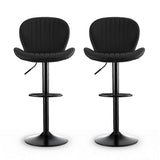 Artiss 2x Bar Stools Kitchen Swivel Gas Lift Counter Chair Shell Leather Black