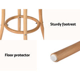 Artiss 2x Bar Stoosl Rattan Seat Wooden