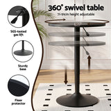 Artiss Bar Stools and Table Set 3PCS Dining Desk Kitchen Chairs Cafe Pub Black