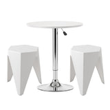 Artiss Bar Stools and Table Set 3PCS Dining Desk Kitchen Chairs Cafe Pub White