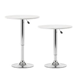 Artiss Bar Stools and Table Set 3PCS Dining Desk Kitchen Chairs Cafe Pub White