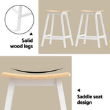Artiss Bar Table and Stools Set Dining Desk Solid Wood Kitchen Chairs Cafe Pub