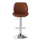 Artiss 2X Bar Stools Bentwood Adjustable Kitchen Counter Chair Leather Brown