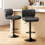Artiss 2x Bar Stools Gas Lift Leather Padded Grey