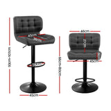 Artiss 4x Bar Stools Gas Lift Leather Padded Grey