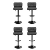 Artiss 4x Bar Stools Gas Lift Leather Padded Grey